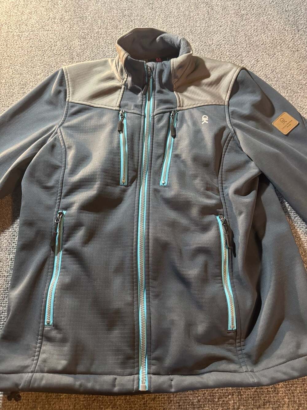 Little Donkey Andy Softshell Jacket Size XS Grey Blue Fleece Lined